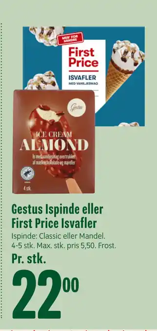 Min Købmand Gestus ispinde eller first price isvafler tilbud