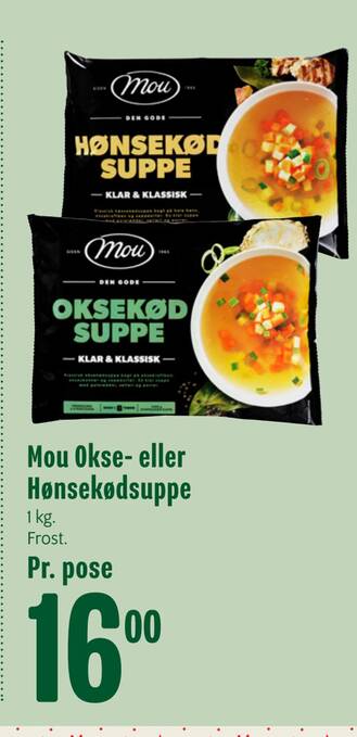 Min Købmand Mou okse- eller hønsekødsuppe tilbud