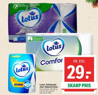 SPAR Lotus toiletpapir eller køkkenruller tilbud