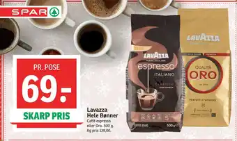SPAR Lavazza hele bønner tilbud