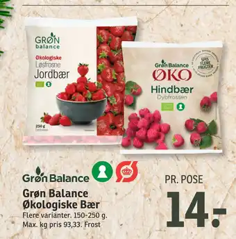 SPAR Grøn balance økologiske bær tilbud