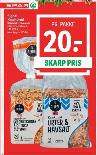 SPAR Sigdal knækbrød tilbud