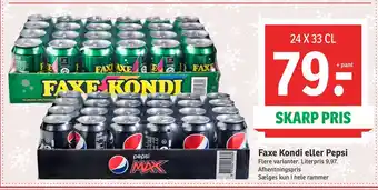 SPAR Faxe kondi eller pepsi tilbud