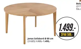 My Home Jonas sofabord ø 80 cm tilbud