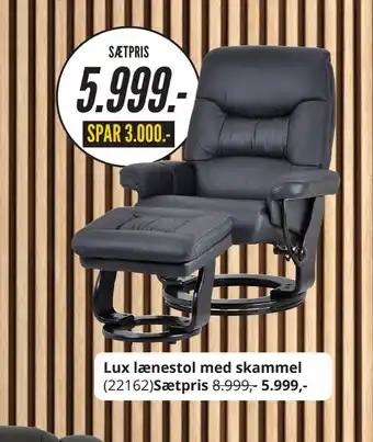 My Home Lux lænestol med skammel tilbud