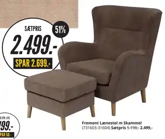 My Home Fremont lænestol m skammel tilbud