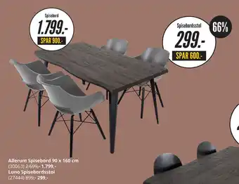 My Home Allerum spisebord 90 x 160 cm tilbud