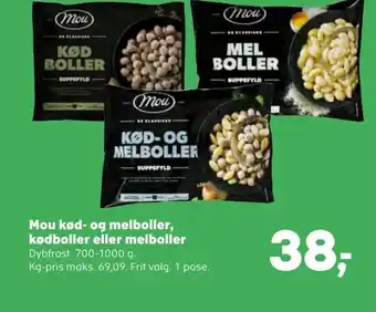 Mou kød- og melboller, kødboller eller melboller