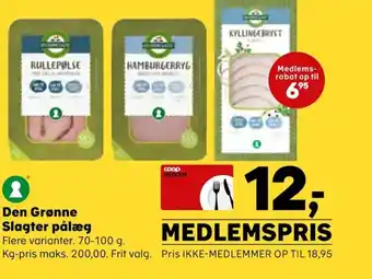 SuperBrugsen Den Grønne Slagter pålæg tilbud
