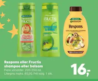 SuperBrugsen Respons eller Fructis shampoo eller balsam tilbud
