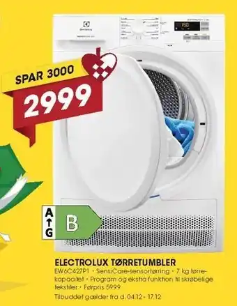 Punkt1 Electrolux tørretumbler tilbud