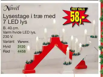 Harald Nyborg Lysestage i træ med 7 led lys tilbud