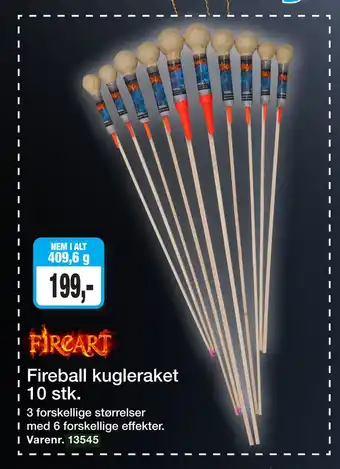Harald Nyborg Fireball kugleraket 10 stk tilbud