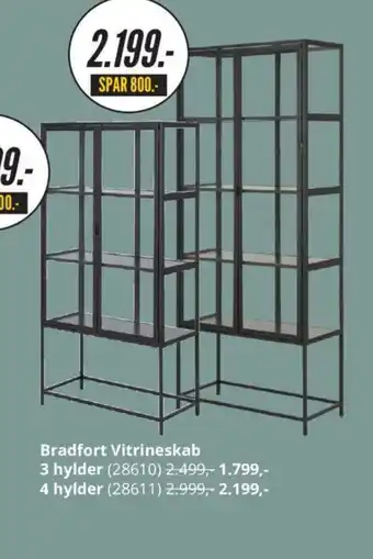 My Home Bradfort Vitrineskab 3 tilbud