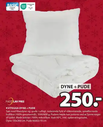 JYSK Kvitegga dyne + pude tilbud