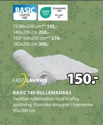 JYSK Basic t40 rullemadras tilbud