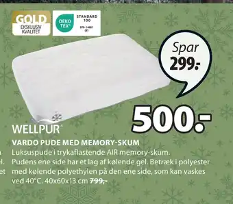 JYSK Vardo pude med memory-skum tilbud