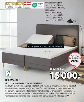 JYSK Gold e50 memory elevationsseng tilbud