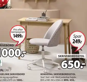 JYSK Skrivebord tilbud