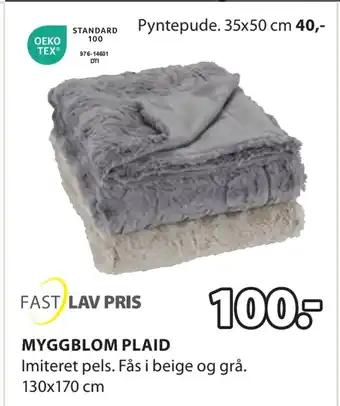 JYSK Myggblom plaid tilbud
