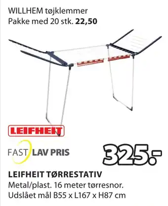 JYSK Leifheit tørrestativ tilbud
