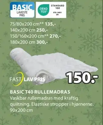 JYSK BASIC T40 RULLEMADRAS tilbud