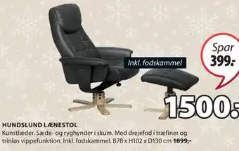 JYSK HUNDSLUND LÆNESTOL tilbud