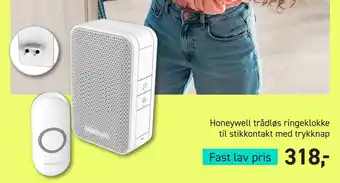 Johannes Fog Honeywell trådløs ringeklokke til stikkontakt med trykknap tilbud
