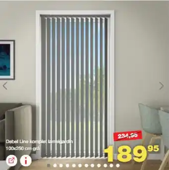 Bauhaus Debel Line komplet lamelgardin 100x250 cm grå tilbud