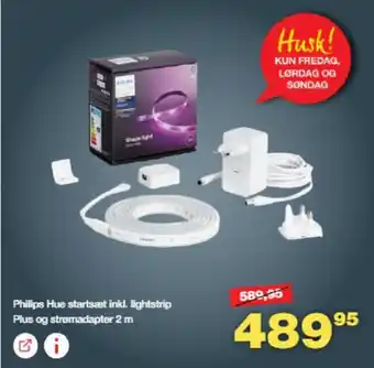Bauhaus Philips Hue startsæt inkl. lightstrip Plus og strømadapter 2 m tilbud