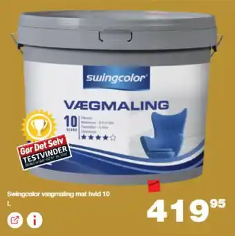 Bauhaus Swingcolor vægmaling mat hvid 10 L tilbud