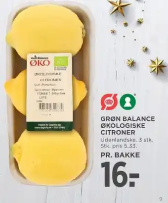 MENY GRØN BALANCE ØKOLOGISKE CITRONER tilbud
