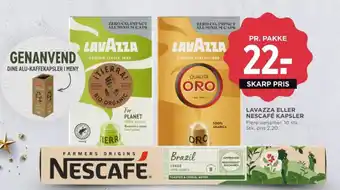 MENY LAVAZZA ELLER NESCAFÉ KAPSLER tilbud