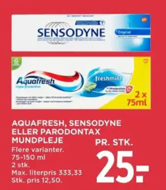 AQUAFRESH, SENSODYNE ELLER PARODONTAX MUNDPLEJE