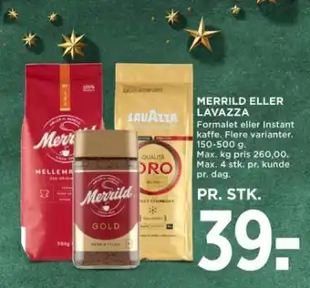 MENY MERRILD ELLER LAVAZZA tilbud