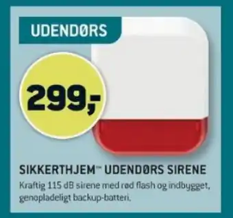 XL-BYG SIKKERTHJEM UDENDØRS SIRENE tilbud
