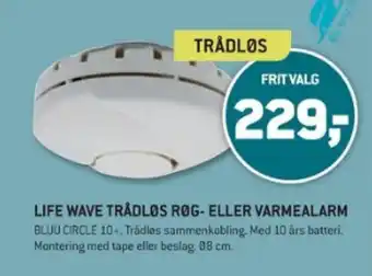 XL-BYG LIFE WAVE TRÅDLØS ROG- ELLER VARMEALARM tilbud