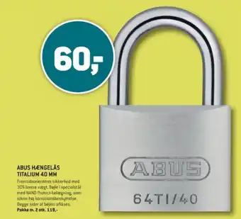 ABUS HÆNGELÅS TITALIUM 40 MM