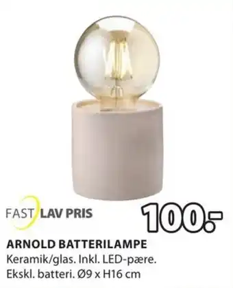 JYSK ARNOLD BATTERILAMPE tilbud