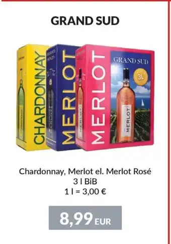 Nielsen's Discount GRAND SUD Chardonnay, Merlot el. Merlot Rosé tilbud