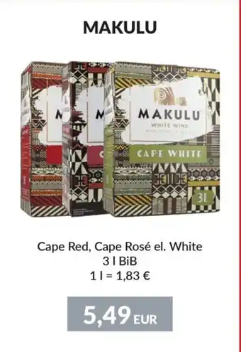 Nielsen's Discount MAKULU Cape Red, Cape Rosé el. White tilbud