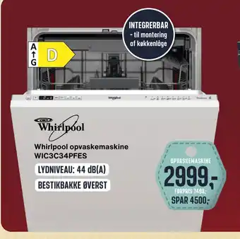 Skousen Whirlpool opvaskemaskine wic3c34pfes tilbud