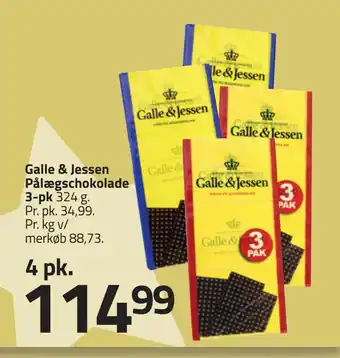 Fleggaard Galle & jessen pålægschokolade 3-pk tilbud