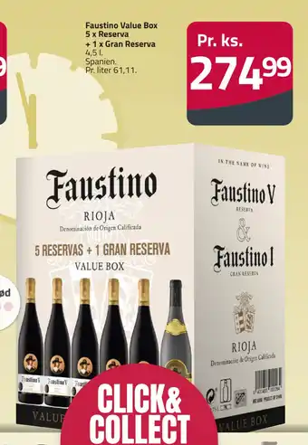 Fleggaard Faustino value box 5 x reserva + 1 x gran reserva tilbud
