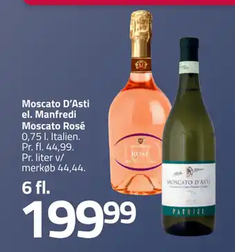 Fleggaard Moscato d’asti el. manfredi moscato rosé tilbud