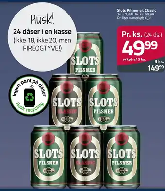 Fleggaard Slots pilsner el. classic tilbud