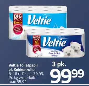 Fleggaard Veltie toiletpapir el. køkkenrulle tilbud