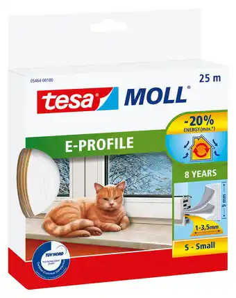 Tesa tætningsliste 9mmx25m e-profil gummi hvid