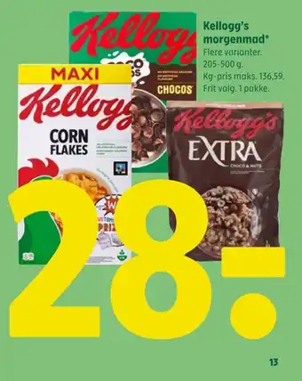 Coop 365 Kellogg's morgenmad tilbud