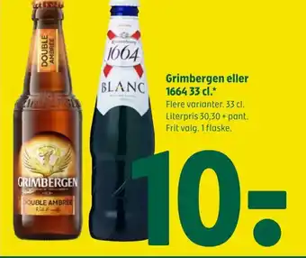 Coop 365 Grimbergen eller 1664 33 cl. tilbud